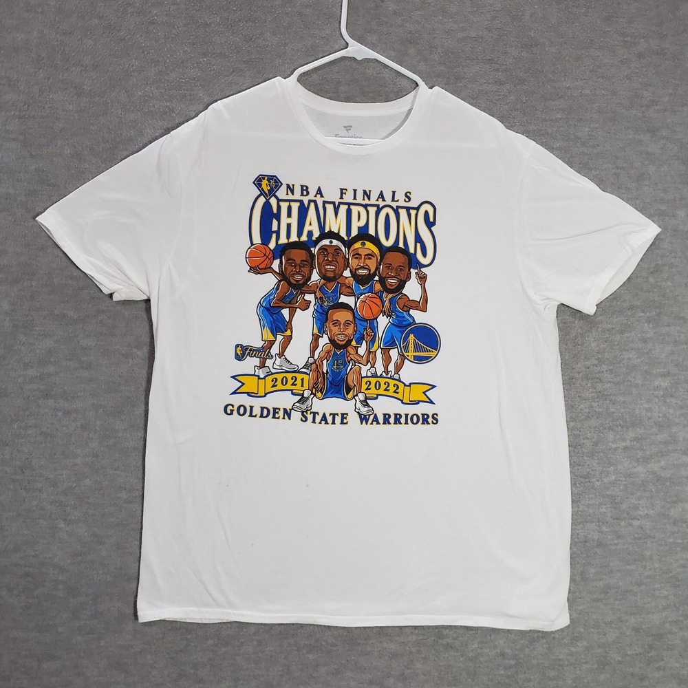 Golden State Warriors Men Shirt XL White Fanatics Logo Cartoon Finals‎ Champions